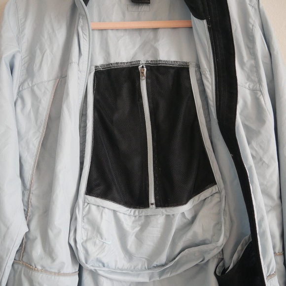 Nike Windbreaker Jacket Size Small Full Zip Teal Light Blue Running Reflective - Picture 4 of 8